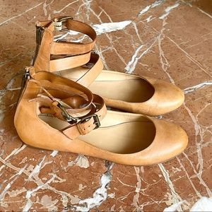 SOLD J Crew Loxley triple buckle leather ballet flats